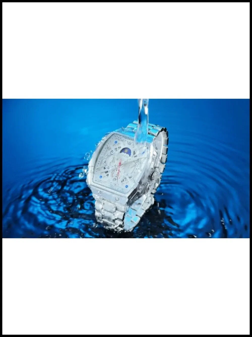 Men's OLEVS Quartz Watch Diamond Chronograph Stainless Steel Big Face